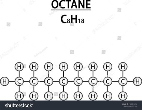 Octane Structural Formula C8h18 Black On Stock Vector (Royalty Free ...