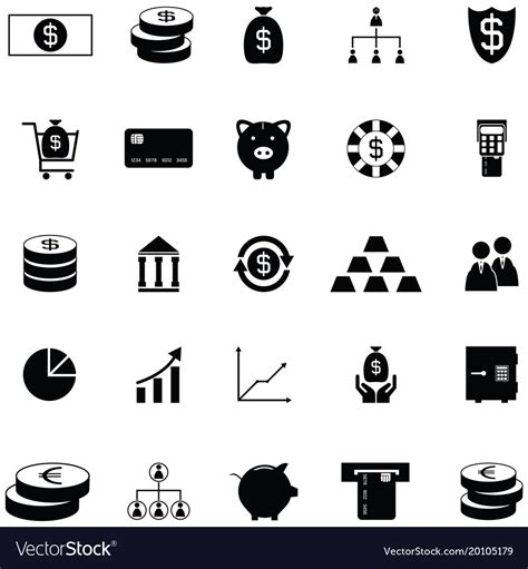 Economy icon set Royalty Free Vector Image - VectorStock