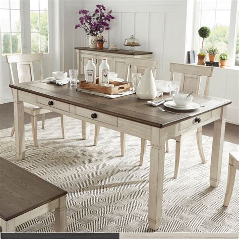 The Gray Barn Gamgee Grange Brown and Antique Finish Dining Table with 6 Drawers (Black ...