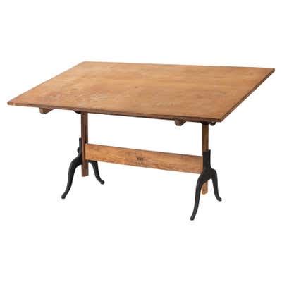 Vintage Hamilton Oak And Maple Adjustable Drafting Table at 1stDibs | vintage hamilton drafting ...