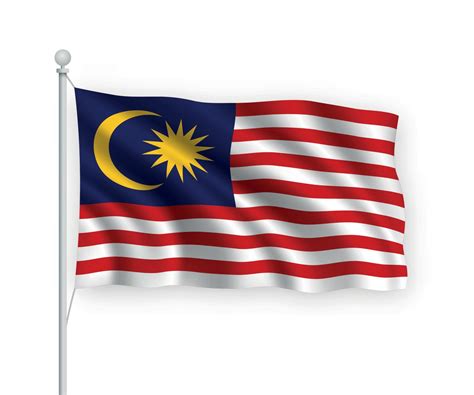 3d waving flag Malaysia Isolated on white background. 6473950 Vector ...