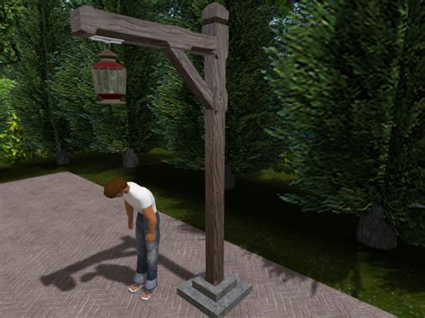 Second Life Marketplace - Wooden Lamp Post with Lantern (Mesh)