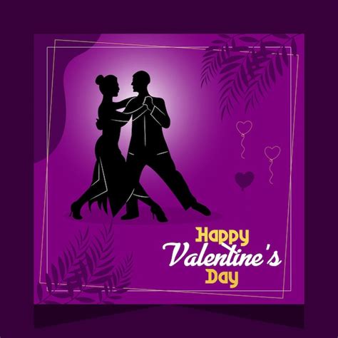 Premium Vector | Modern vector happy valentines day couple dance social media post