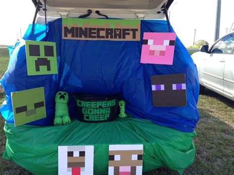 Minecraft trunk or treat, Halloween trick or treat | Trunk or treat ...