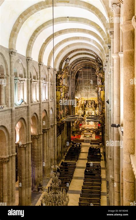 Santiago de Compostela Cathedral. Interior view from tribune. Main Stock Photo: 172926586 - Alamy