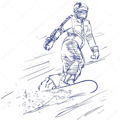 Hand drawing of a snowboarder — Stock Vector © mountelbrus #90513918