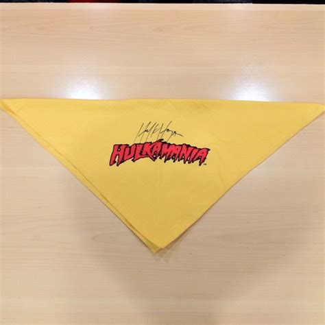 Hulk Hogan SIGNED Yellow Hulkamania Bandana | WWE Auction