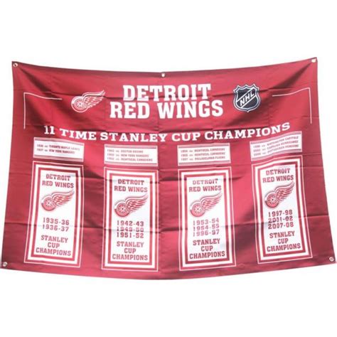 Detroit Red Wings 11-time Stanley‘ Cup Champions Flag