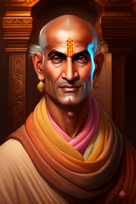 Lexica - Portrait of an ancient Hindu brahmin monk chanakya, digital painting masterpiece