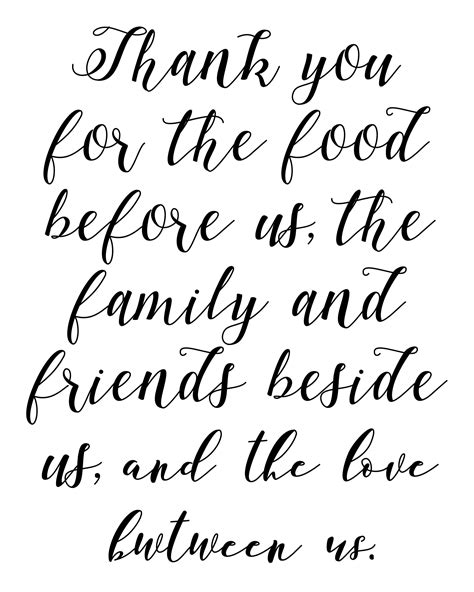 Thank You for the Food, Inspirational Print, Printable Wall Art ...