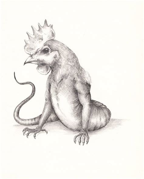 Lacerta Pullus (Lizard Chicken) Drawing by Joshua Daniels | Saatchi Art