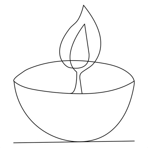 Continuous single line art drawing of candle and minimalist outline vector art drawing 36287620 ...