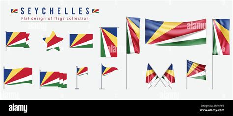 Seychelles flag, flat design of flags collection Stock Vector Image ...