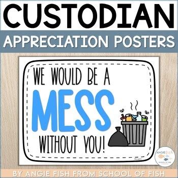 Custodian Appreciation | Custodian Day | Janitor Appreciation by Angie Fish