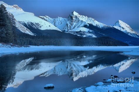 Maligne Lake Winter Evening Reflections Photograph by Adam Jewell ...