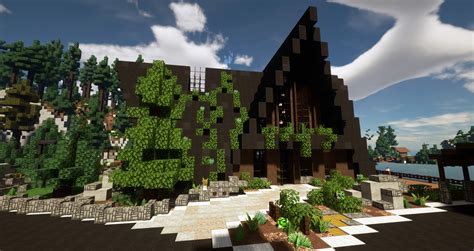 Modern Lake House | interiors + download Minecraft Map