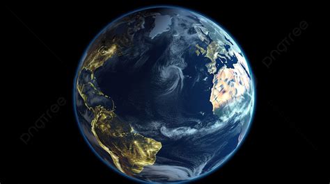 The Earth From Space With Blue And Black Lines Background, 3d Rendering ...