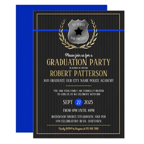 Police Academy Graduation Party Invitations | Zazzle.com