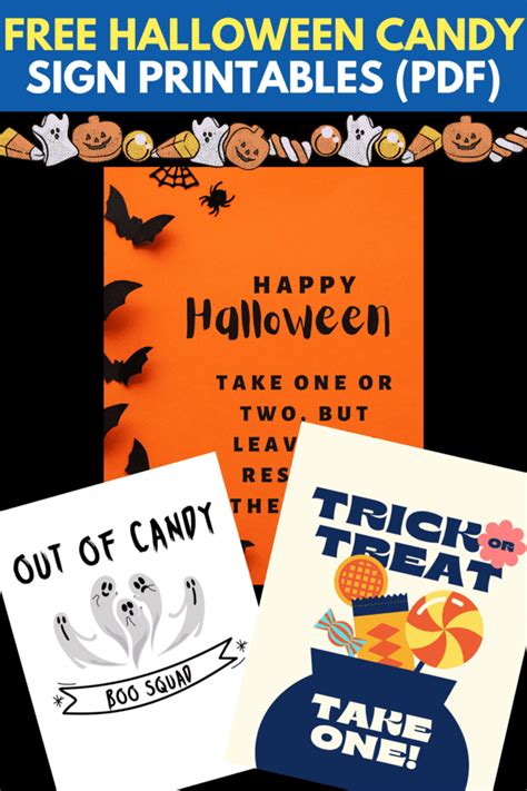 FREE Halloween Candy Sign Printables (Take One, Out Of Candy)