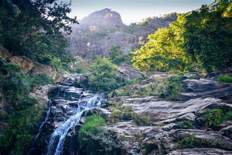 The Ravana Falls in Sri Lanka. Stock Image - Image of clean, park ...