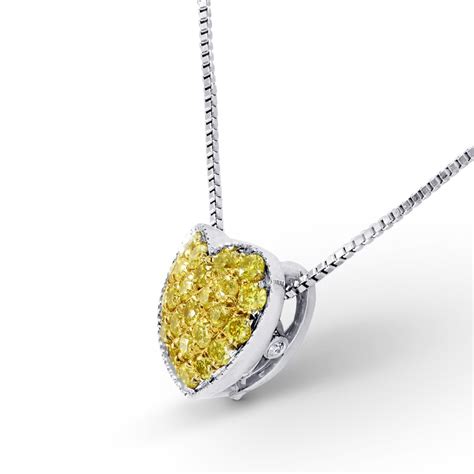 Fancy Vivid Yellow Pave Heart Diamond Pendant, SKU 95808 (0.16Ct TW)