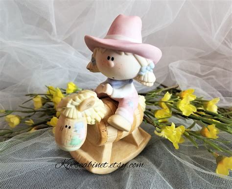 Bumpkins Figurines by Fabrizio baby Girl on Rocking Horse, Rocking ...