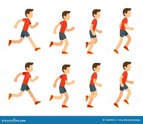 Running Man Animation Sprite Set Flat Cartoon Style Vector Illustration 122475 | The Best Porn ...