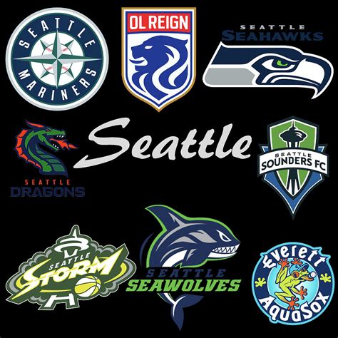 Seattle Professional Sport Teams Collage Mixed Media by Movie Poster Prints