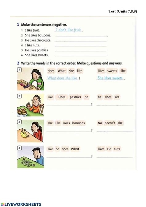 Family and friends-2 (Test Units 7,8,9) worksheet Worksheet For Class 2, 4th Grade Math ...