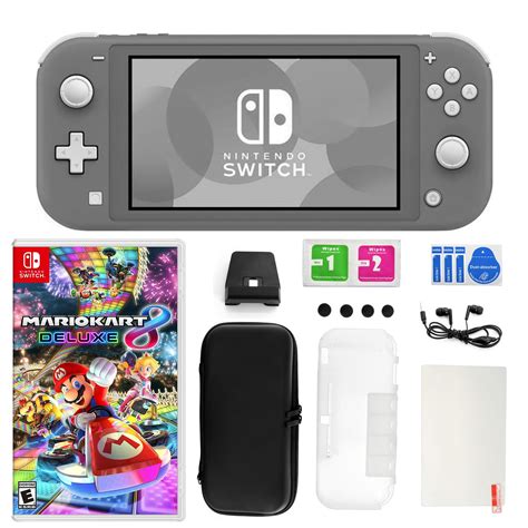 Nintendo Switch Lite in Gray with Mario Kart 8 Deluxe and 11 in 1 ...