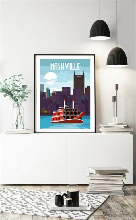 Nashville Poster Nashville Travel Poster Nashville Wall Art - Etsy