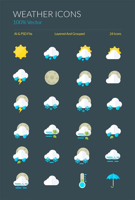 Weather Icons and Symbols - graphberry.com