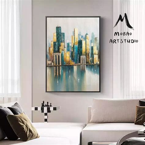 New York City Painting New York Abstract Painting Large Wall - Etsy