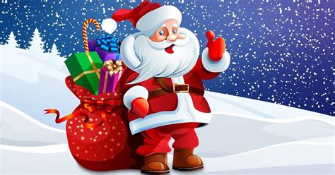 Cute pictures of Christmas Santa Claus cartoon with reindeer and gift ...