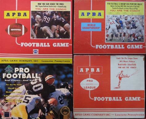 APBA Football Games and APBA Football Cards Sets