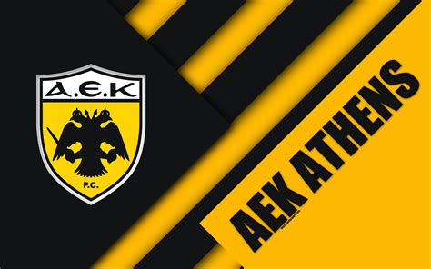 AEK Athens F.C., Logo, Emblem, 4K, Soccer HD Wallpaper