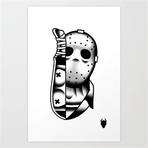 Halloween Jason Tattoo Flash Art Print | Tattoo flash art, Movie tattoos, Flash art