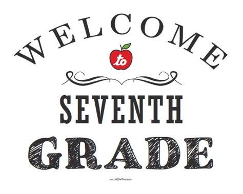 Welcome to Seventh Grade Sign – Free Printable