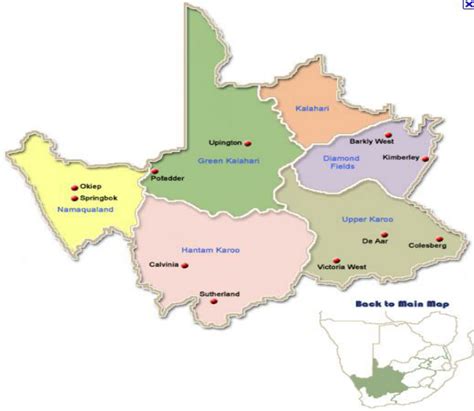 Northern Cape Province showing different regions | Download Scientific ...