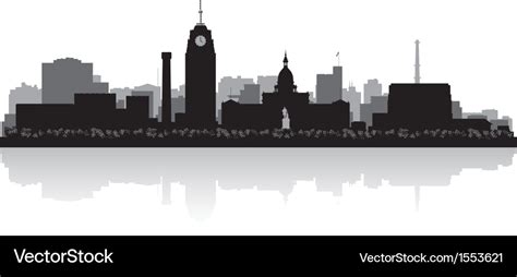 Lansing michigan city skyline silhouette Vector Image