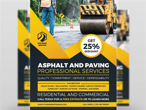 Asphalt and Paving Services Flyer Template by OWPictures on Dribbble