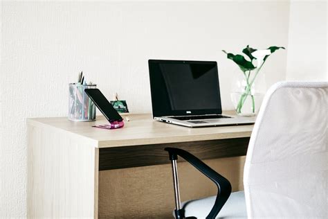 Laptop Computer on Brown Wooden Desk · Free Stock Photo