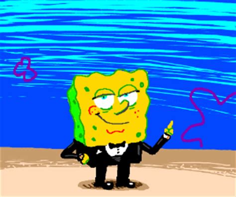 SpongeBob in a tuxedo - Drawception