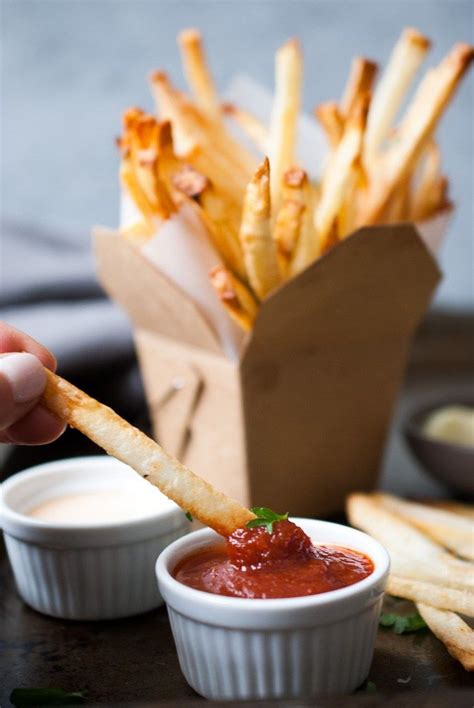 Crispy French Fries w/ Homemade Dipping Sauces | Crispy french fries ...