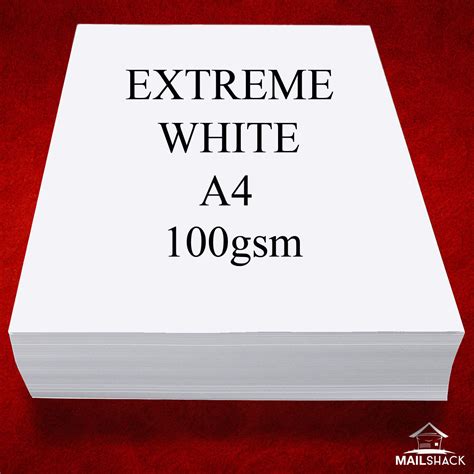 90 Sheets | EXTREME WHITE A4 100gsm | SMOOTH Paper Advocate High ...