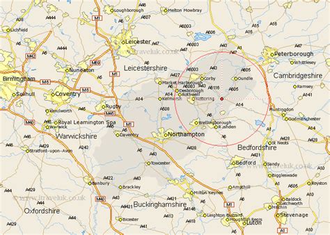 Lowick Map - Street and Road Maps of Northamptonshire England UK