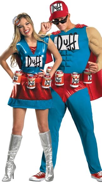 Duffman Couples Costume, Classic Duff Muscle Man Costume, Duff Man ...