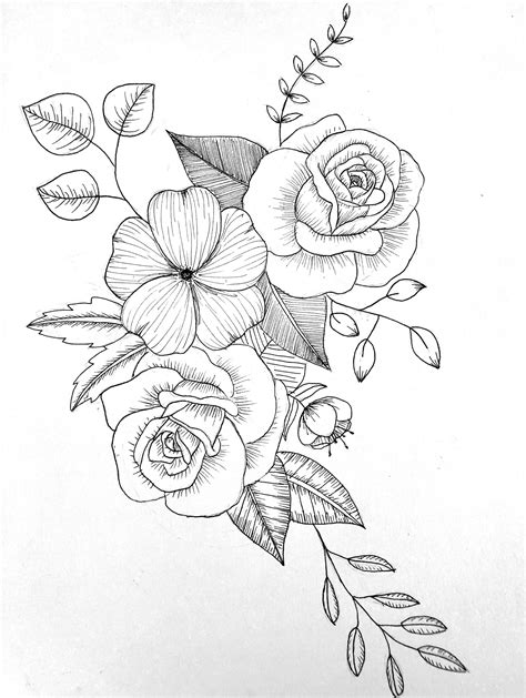 Pen Flower Drawing