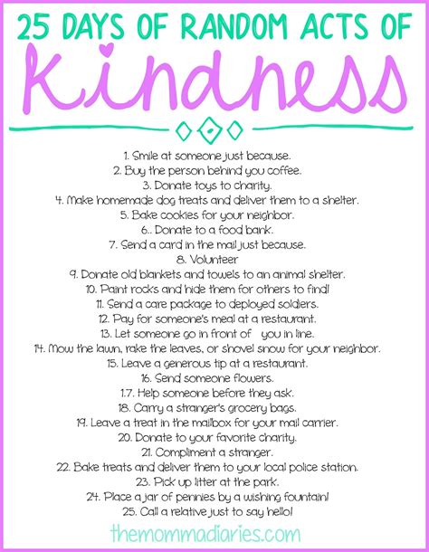 25 Days of Random Acts of Kindness + FREE Printables! | Random acts of kindness, Kindness ...