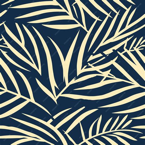 Premium Vector | Seamless simple tropical leaf pattern